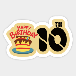 happy birthday 10th Sticker